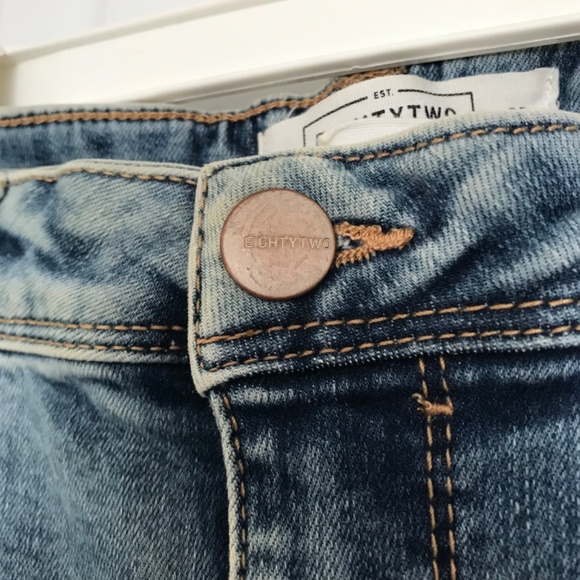 EightyTwo Denim Acid Wash Skinny Ankle Jeans Size 5 Pockets Light Blue - Picture 6 of 16